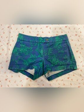J. Crew Chinos Shorts with Blue/Green Florals